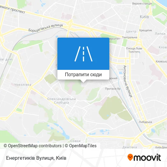 Карта Енергетиків Вулиця