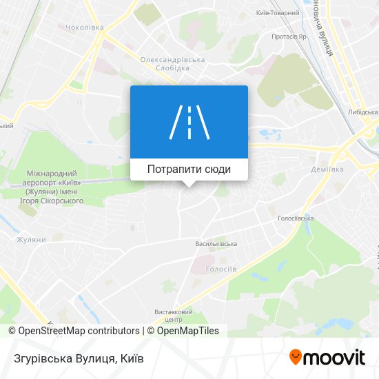 Карта Згурівська Вулиця