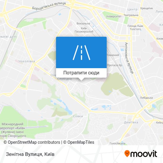 Карта Зенітна Вулиця