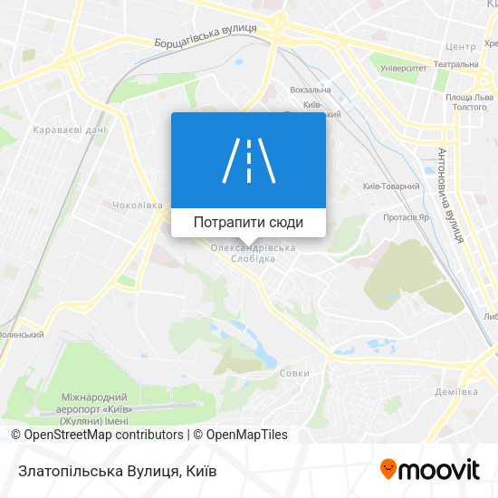 Карта Златопільська Вулиця