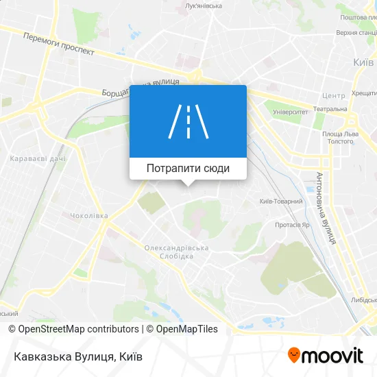 Карта Кавказька Вулиця