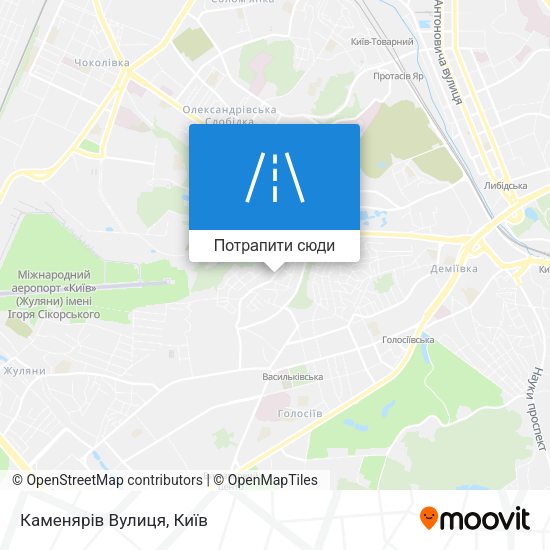 Карта Каменярів Вулиця