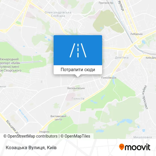Карта Козацька Вулиця