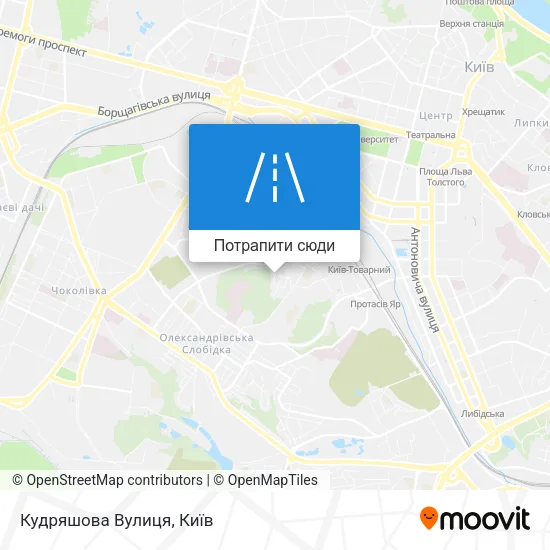 Карта Кудряшова Вулиця