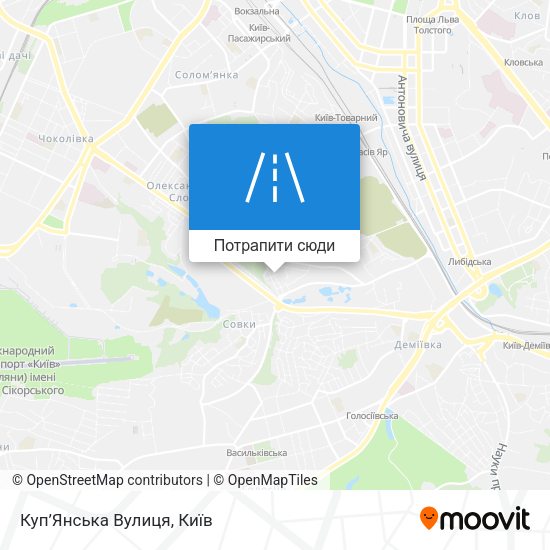 Карта Куп’Янська Вулиця