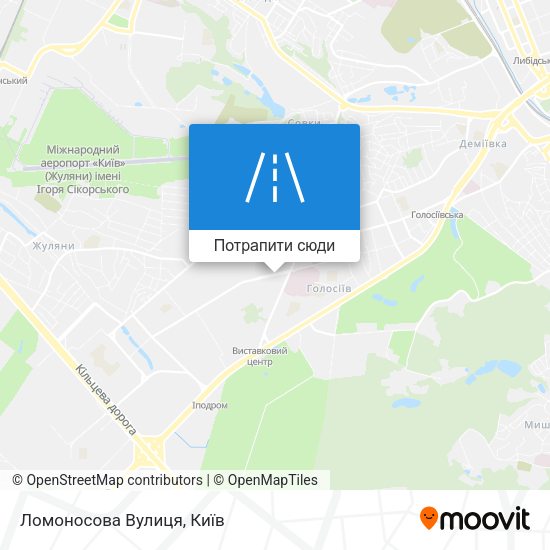 Карта Ломоносова Вулиця