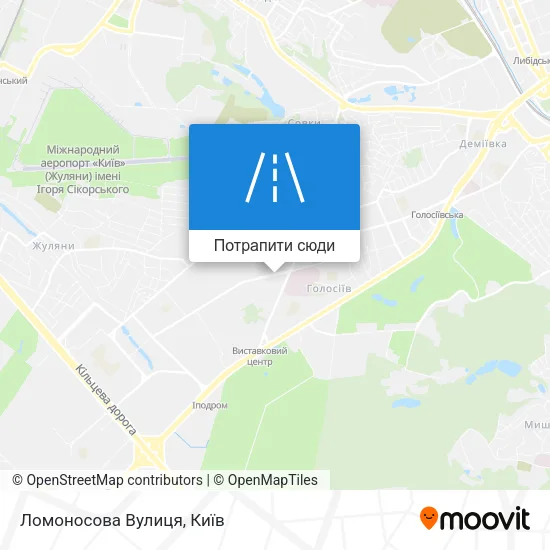 Карта Ломоносова Вулиця