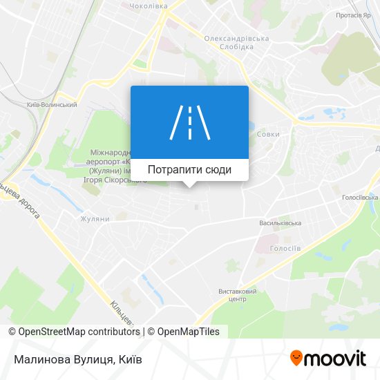 Карта Малинова Вулиця