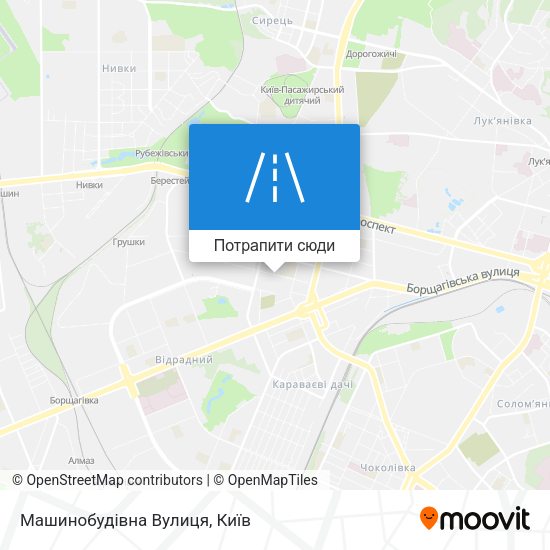 Карта Машинобудівна Вулиця