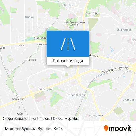 Карта Машинобудівна Вулиця