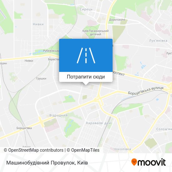 Карта Машинобудівний Провулок