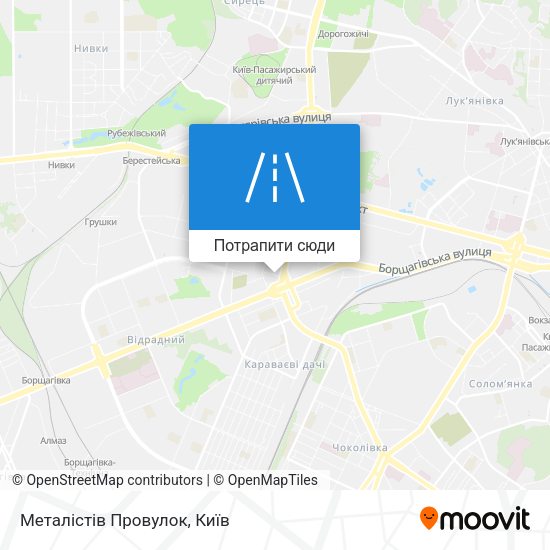Карта Металістів Провулок