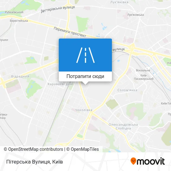 Карта Пітерська Вулиця