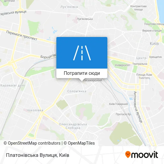Карта Платонівська Вулиця