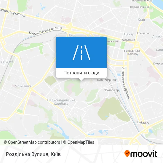 Карта Роздільна Вулиця