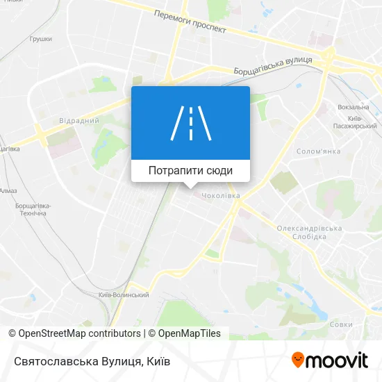 Карта Святославська Вулиця