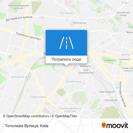 Карта Тополева Вулиця