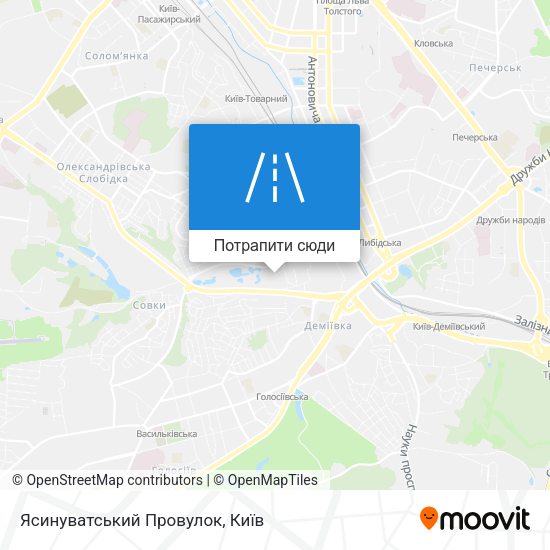 Карта Ясинуватський Провулок