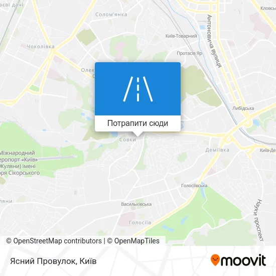 Карта Ясний Провулок