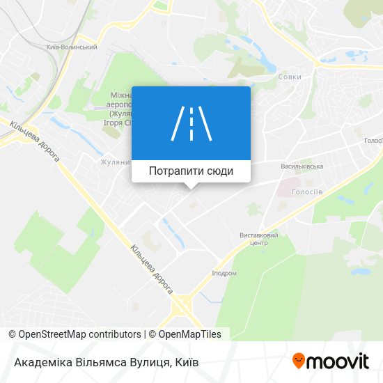 Карта Академіка Вільямса Вулиця
