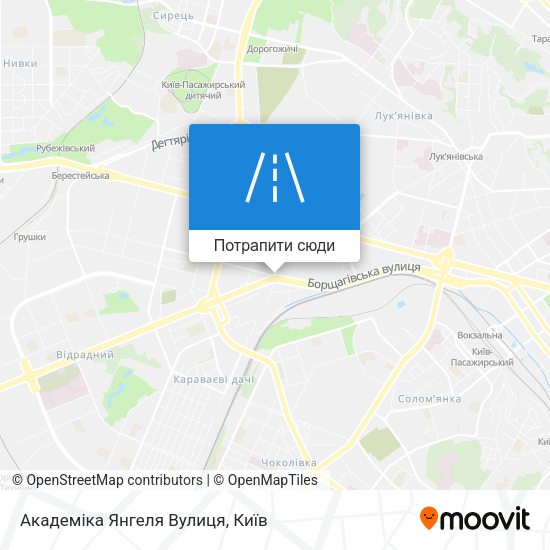 Карта Академіка Янгеля Вулиця