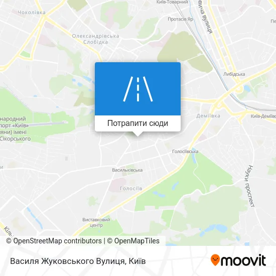 Карта Василя Жуковського Вулиця