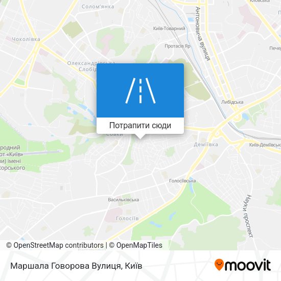 Карта Маршала Говорова Вулиця