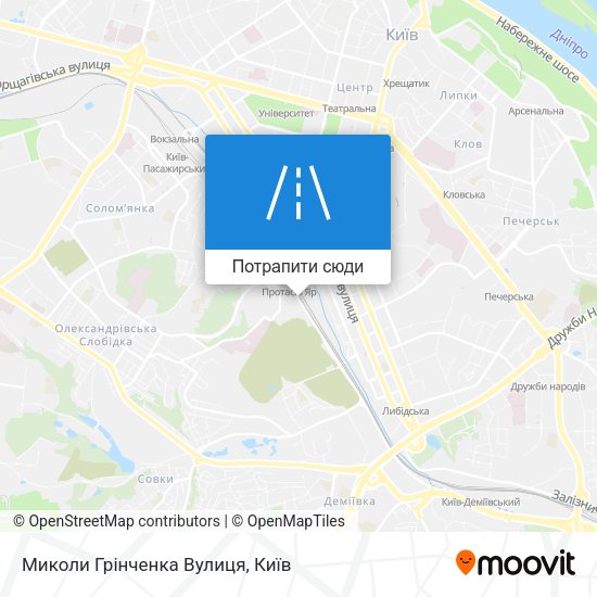 Карта Миколи Грінченка Вулиця