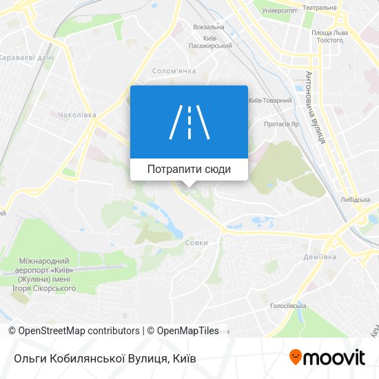 Карта Ольги Кобилянської Вулиця