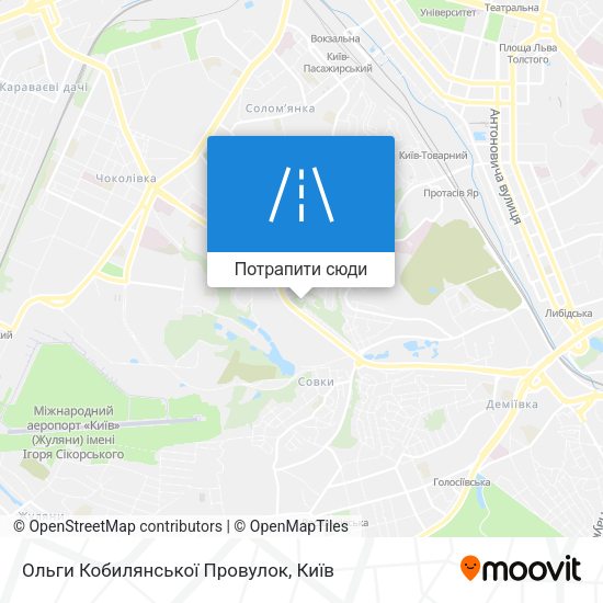 Карта Ольги Кобилянської Провулок