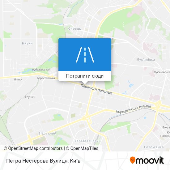 Карта Петра Нестерова Вулиця