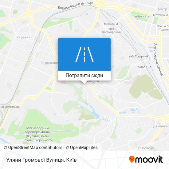 Карта Уляни Громової Вулиця