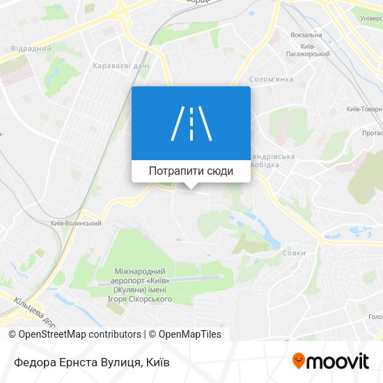 Карта Федора Ернста Вулиця