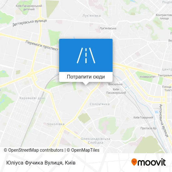 Карта Юліуса Фучика Вулиця