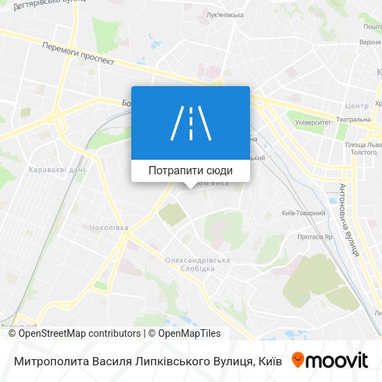 Карта Митрополита Василя Липківського Вулиця