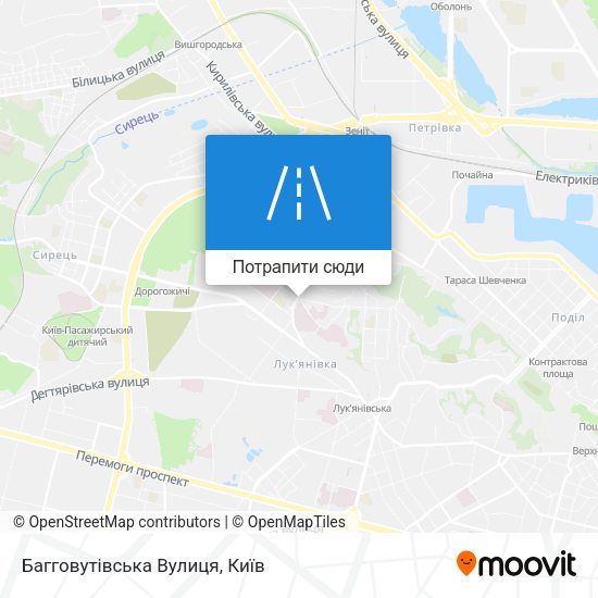 Карта Багговутівська Вулиця