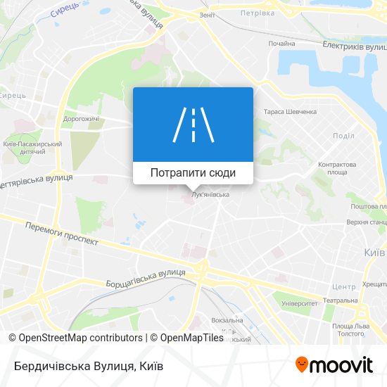 Карта Бердичівська Вулиця