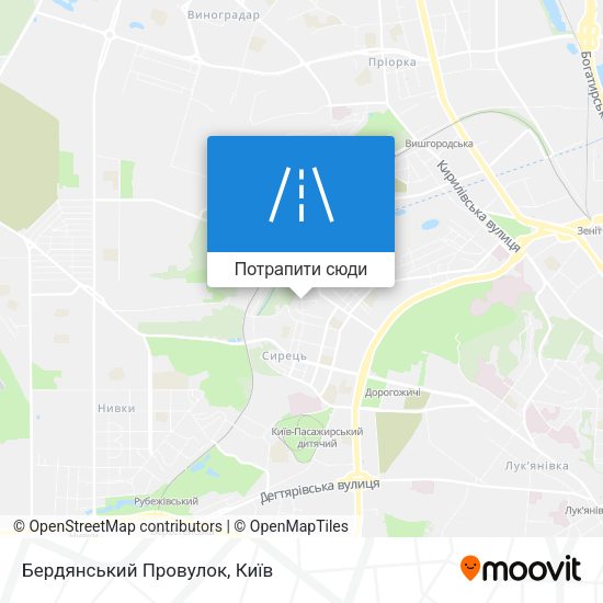 Карта Бердянський Провулок