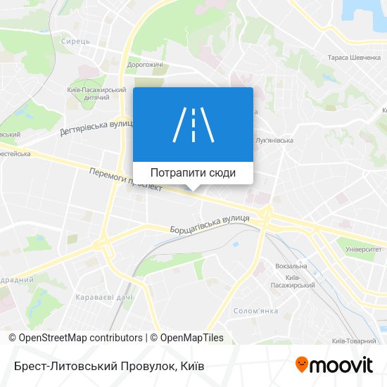 Карта Брест-Литовський Провулок