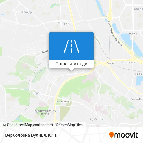 Карта Верболозна Вулиця