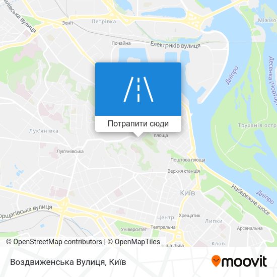 Карта Воздвиженська Вулиця