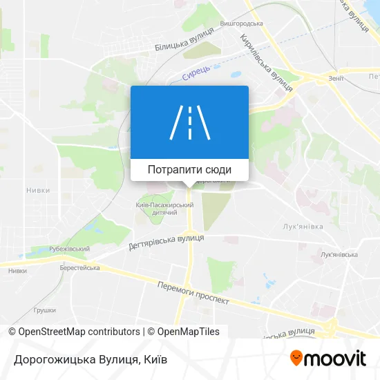 Карта Дорогожицька Вулиця