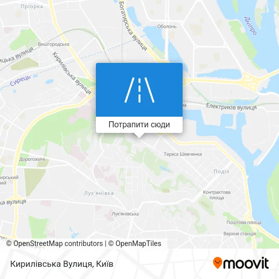 Карта Кирилівська Вулиця
