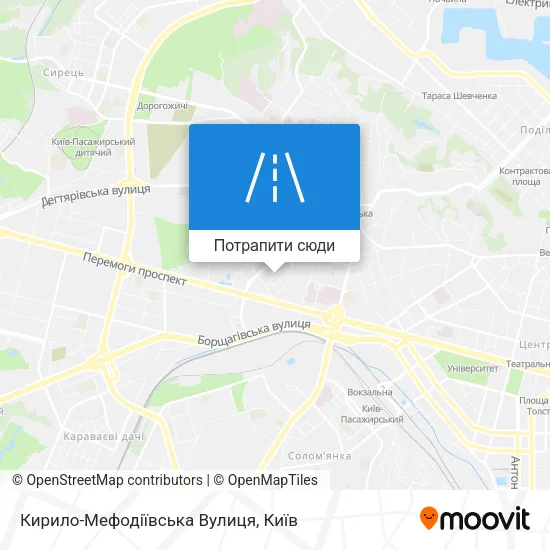 Карта Кирило-Мефодіївська Вулиця