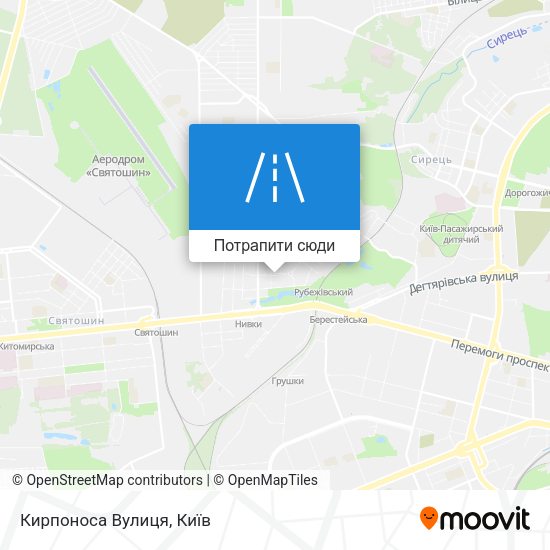 Карта Кирпоноса Вулиця