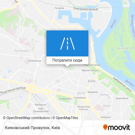 Карта Киянівський Провулок
