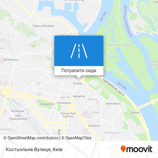Карта Костьольна Вулиця