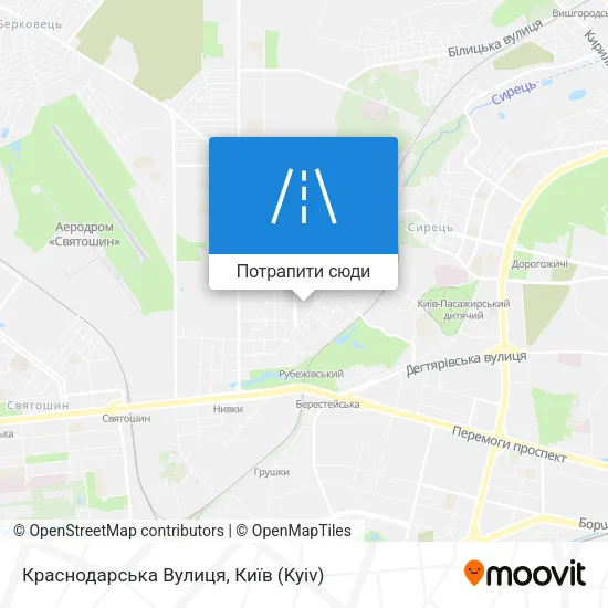 Карта Краснодарська Вулиця