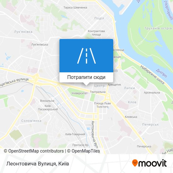 Карта Леонтовича Вулиця