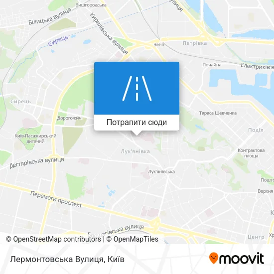 Карта Лермонтовська Вулиця